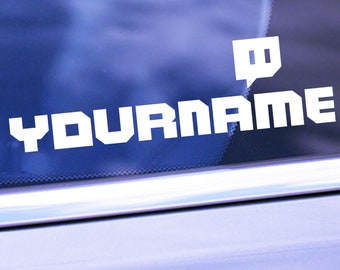 Custom Streamer Name Vinyl Decal - Personalized Gamer Username Sticker - Vinyl Car Decal - Streamer Car Window Vinyl Decal Sticker