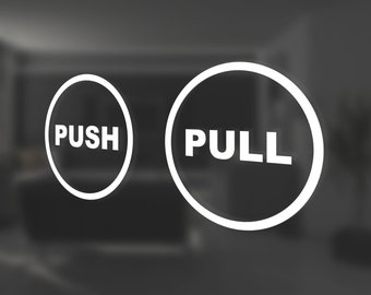Push Pull Door Sign Decal - Store Front Door Vinyl Decal - Business Decal - Store Door Sticker - Office Door Vinyl Sign - Office Vinyl Decal