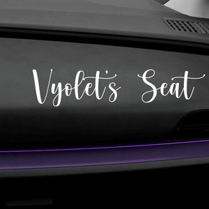 Girlfriends Name Seat Vinyl Decal - Passenger Princess Seat Sticker - Girls Seat - Her Seat - Relationship Decal - Boyfriends Car Sticker