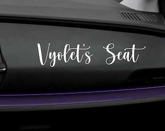 Girlfriends Name Seat Vinyl Decal - Passenger Princess Seat Sticker - Girls Seat - Her Seat - Relationship Decal - Boyfriends Car Sticker