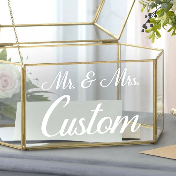 Mr. & Mrs. Wedding Decal - DECAL ONLY - Personalized Surname Wedding Decal Sticker - Card Box Custom Decal - DIY Engagement Wedding Sign V.2