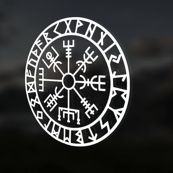 Viking Compass Decal - Vegvisir Sticker Decal - Car Decal - Tumbler Decal - Laptop Decal - Wayfinder Viking Compass Vegvisir Sticker