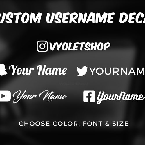 Custom Streamer Name Vinyl Decal Personalized Gamer Username Etsy
