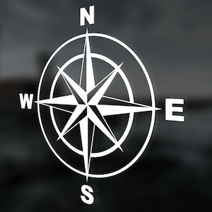 Nautical Compass Decal - Compass Vinyl Decal - Car Decal - Tumbler Decal - Laptop Decal - Compass Sticker - Adventure Decal