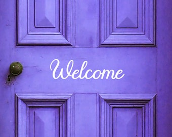 Welcome Decal - Home Decor Decal - Welcome Sign Front Door Decal Sticker - Decorative Welcome Front Door Vinyl Sticker