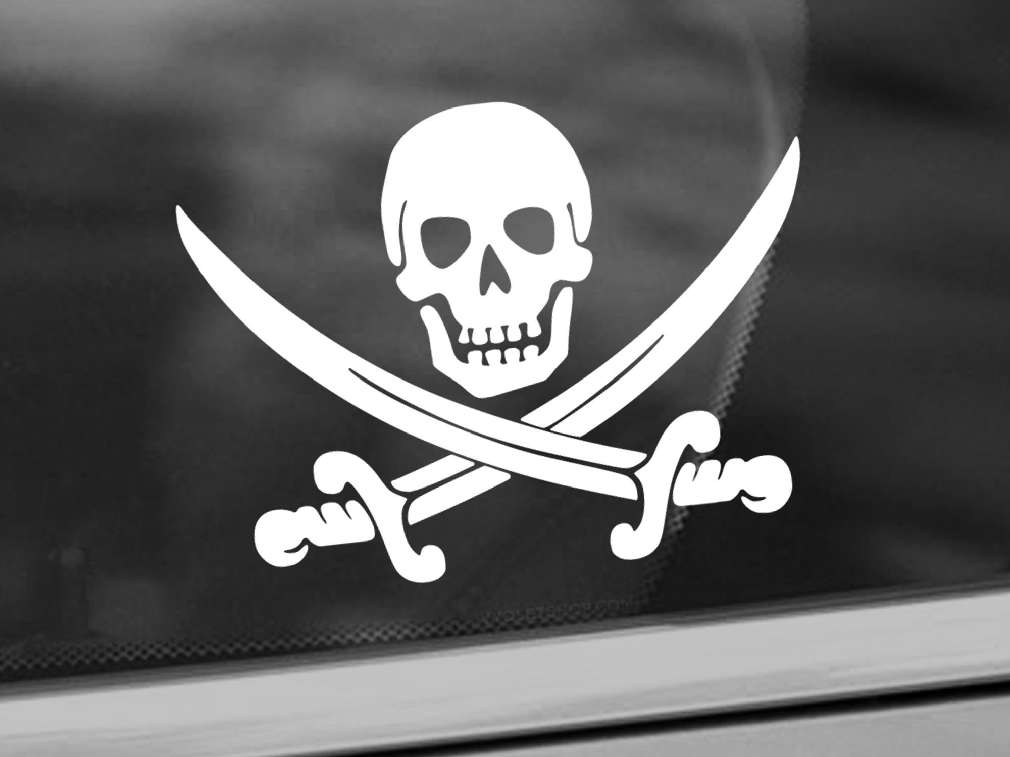 Jolly Roger Pirate Themed Vinyl Decal with “Glowing” Eyes and Nose for  Macbook Laptops and More! – AZ Vinyl Works