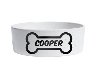 Custom Dog Name Bone Decal - DECAL ONLY - Puppy Name Sticker - Dog Bowl Decal - Personalized Pet Name Wall Decal - Treat Jar Decal