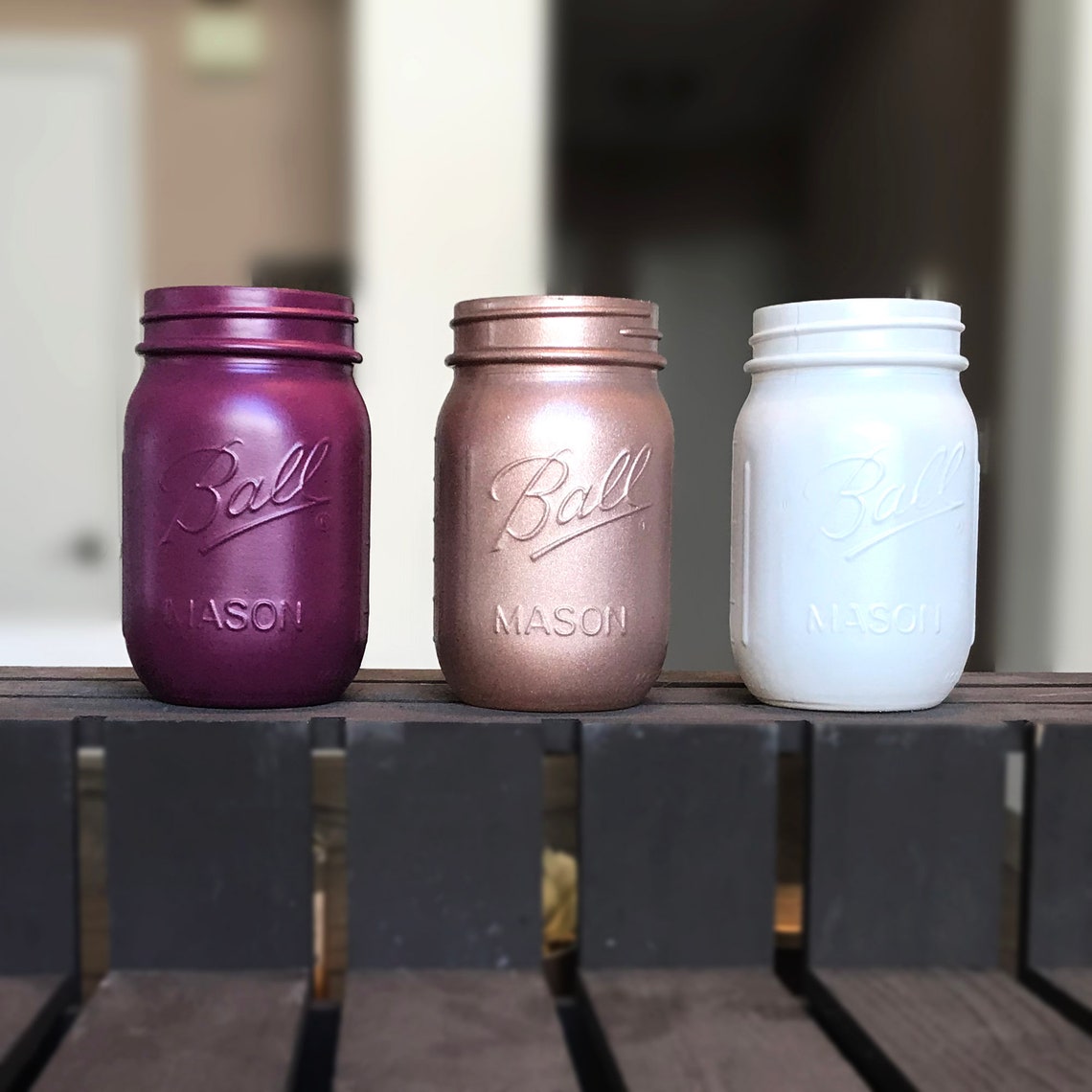 Painted Mason Jar 16 0z / 1 Pint Painted Bulk Mason Jars Etsy