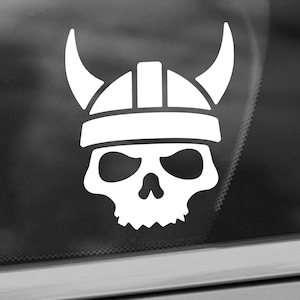 Viking Skull Helmet Decal - Viking Sticker Decal - Car Decal - Tumbler Decal - Laptop Decal - Viking Skull Sticker