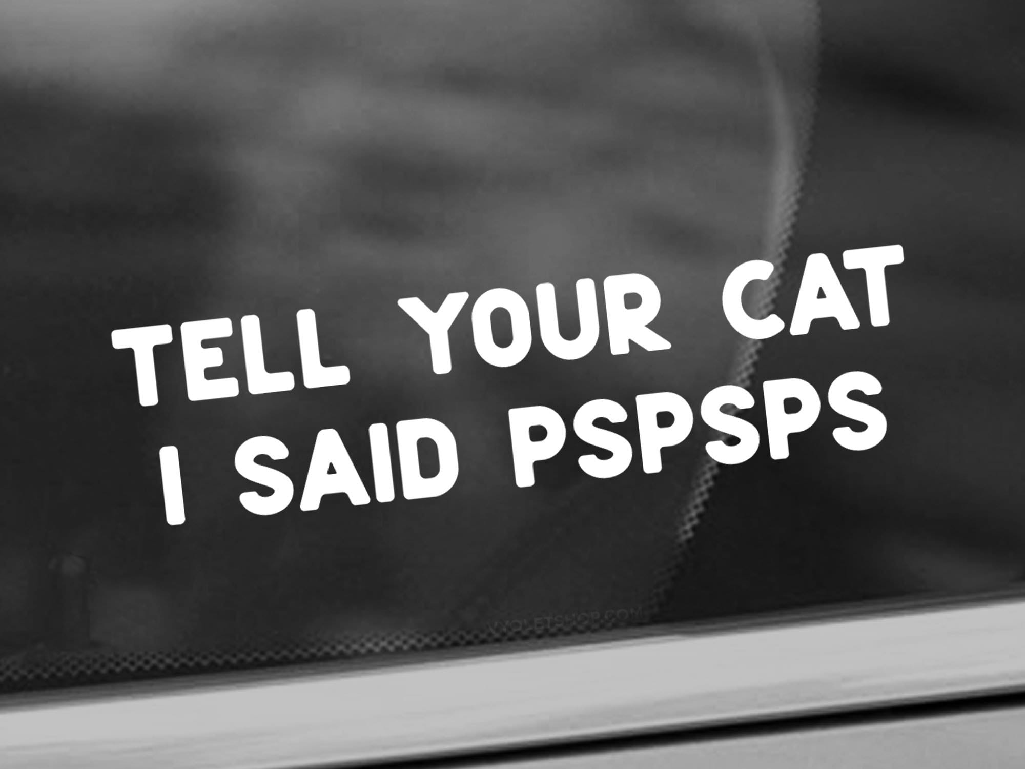 Tell Your Cat I Said PSPSPS Vinyl Decal - Funny Cat Lover Car Decal -…