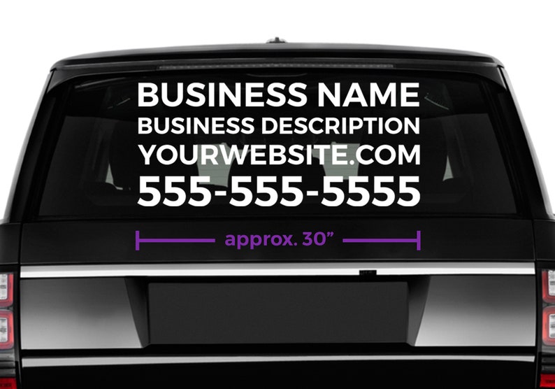 Custom Business Car Vinyl Decal Sticker Back Windshield Etsy Australia