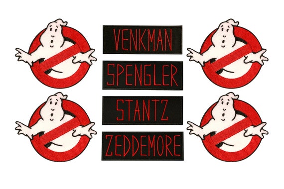 GHOSTBUSTERS No-Ghost Logo and VENKMAN Name Set of 2 Iron On//Sew On PATCHES