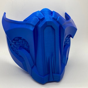 Mortal Kombat mask sub zero MK11 MKX MK9. Subzero raw 3d printed. 3d printed Mk11 mortal kombat 11 mask.  DIY raw print.