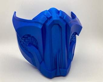 Mortal Kombat mask sub zero MK11 MKX MK9. Subzero raw 3d printed. 3d printed Mk11 mortal kombat 11 mask.  DIY raw print.