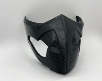 Mortal Kombat scorpion mask raw with vents 3d printed. 3d printed Mk11 mortal kombat 11 mask mk10 mk9 mortalkombatmask DIY