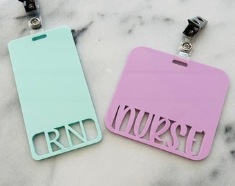 Badge Buddy for ID Card, Nurse, Teacher, Badge Holder, Custom, Badge, Badge Reel, Nurse gift, Teacher gift, gift, Acrylic