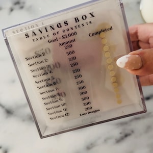 ACTUALIZADO 3k Luxe Savings Challenge Caja acrílica ORIGINAL / desafío navideño / Sobres en efectivo / Sistema de presupuesto de fondos de amortización