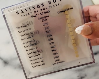 3k Savings Challenge Acrylic Box | Cash Envelope Budget System