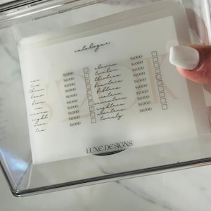 Caja acrílica de desafío de ahorro de lujo mate de 20k / desafío de vacaciones / Sobres de efectivo / Sistema de presupuesto de fondos de amortización