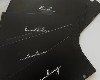 Black A6 Cash Envelopes Set | Budget System, Vinyl Labels