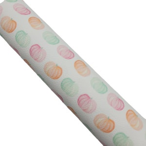 WATERCOLOR PUMPKINS Faux Leather Sheet, Fall Synthetic Leather, Hair Bows