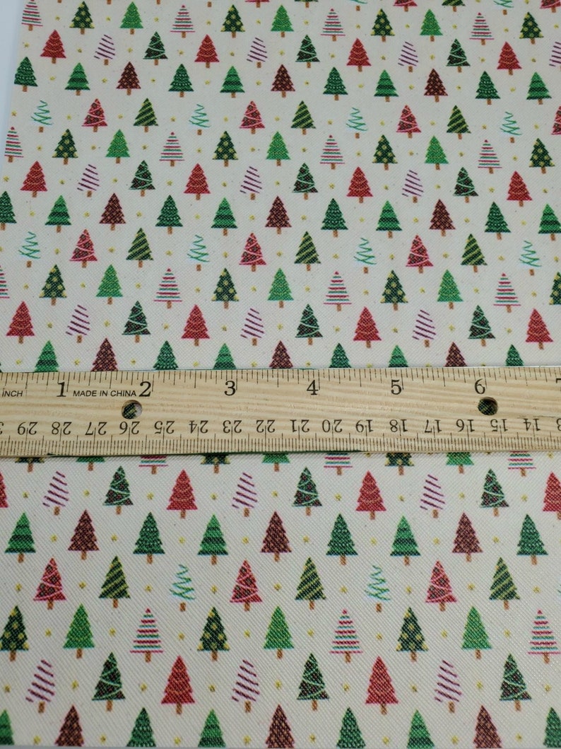 Christmas Fabric Sheet Planner CHRISTMAS TREES Fabric Sheet Hair Bows Synthetic Leather