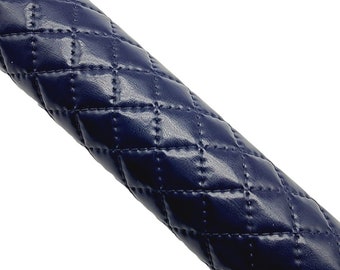 DARK BLUE Diamond Lattice Synthetic Leather, Blue Fabric Sheet, Synthetic Leather, DIY Hair Bows, Planner