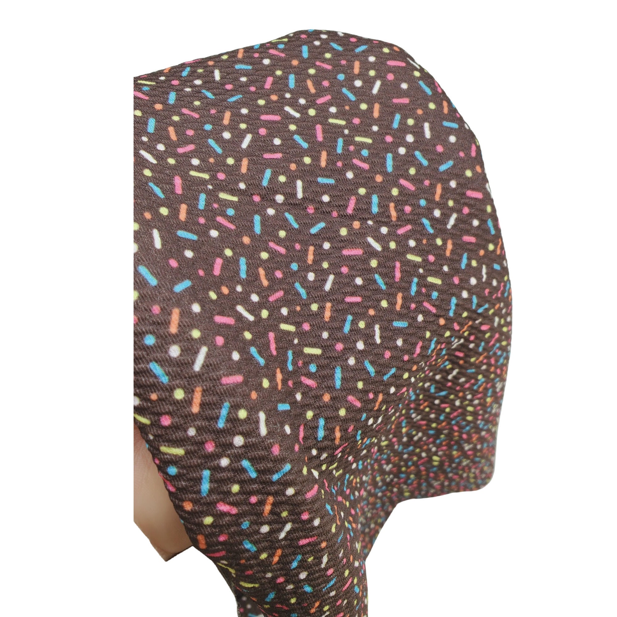 SPRINKLES on Brown Bullet Printed Liverpool Fabric, Stretch Fabric, Head  Wrap Supply