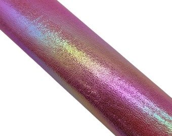 Bubblegum Crackle Holographic Faux Leather Sheet: Thin Metallic Fabric