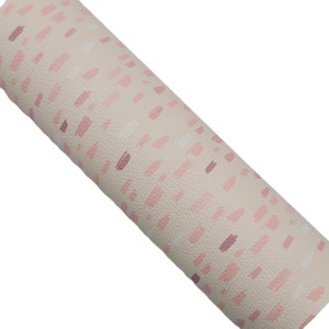 May include: A sheet of pink faux leather with a white and pink brushstroke pattern.