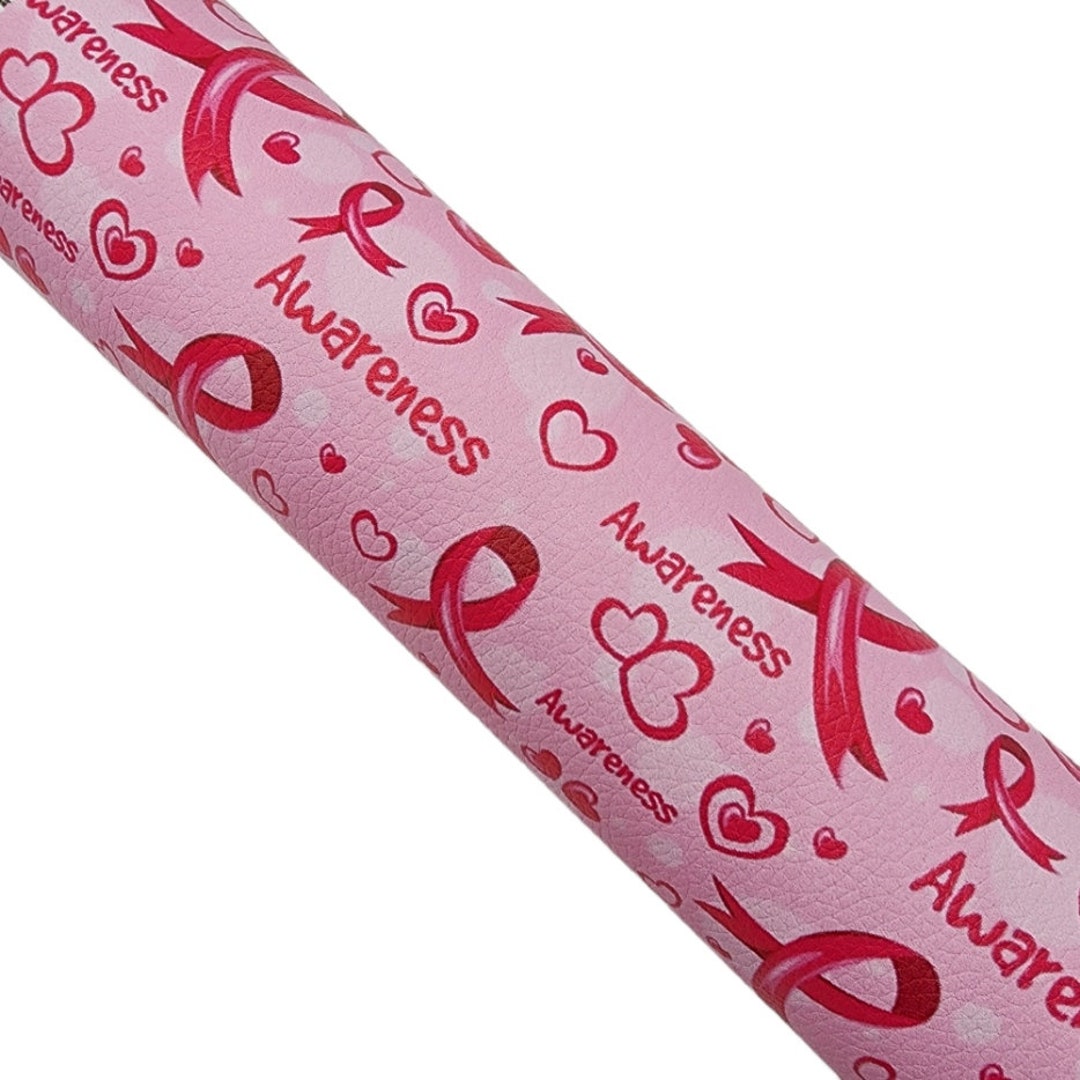 Pink Ribbon Tissue Pink Ribbon Faux Leather Sheet: Breast Cancer Awareness Fabric - Etsy