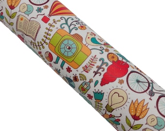 TRAVEL Canvas Sheet, Fabric Sheet, Hair Bows, Earrings, Scrapbooking, In the Hoop, Craft Supply