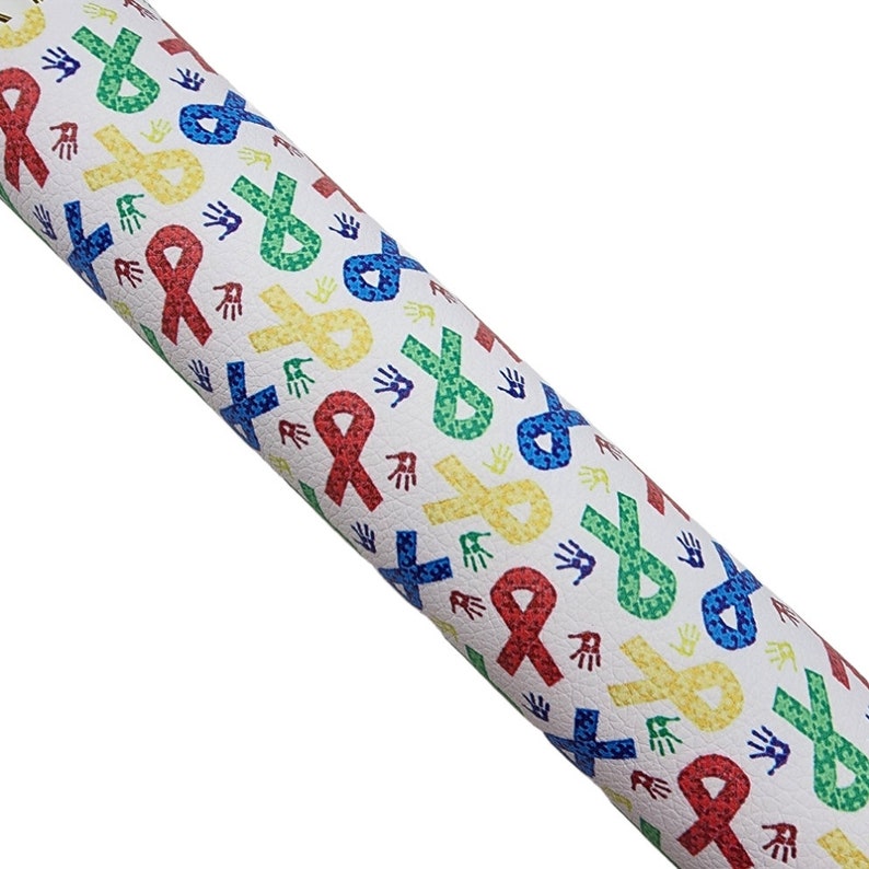AUTISM AWARENESS Faux Leather Sheet Autism Ribbon Faux Etsy