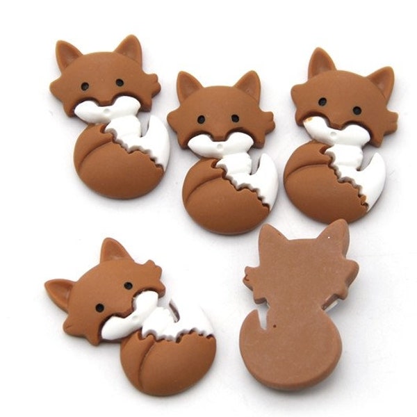 FOX Flat Back 3D Resin, Fox Embellishment, DIY Hair Bows, Jewlery, Resin, Fox Applique, Headband Supply