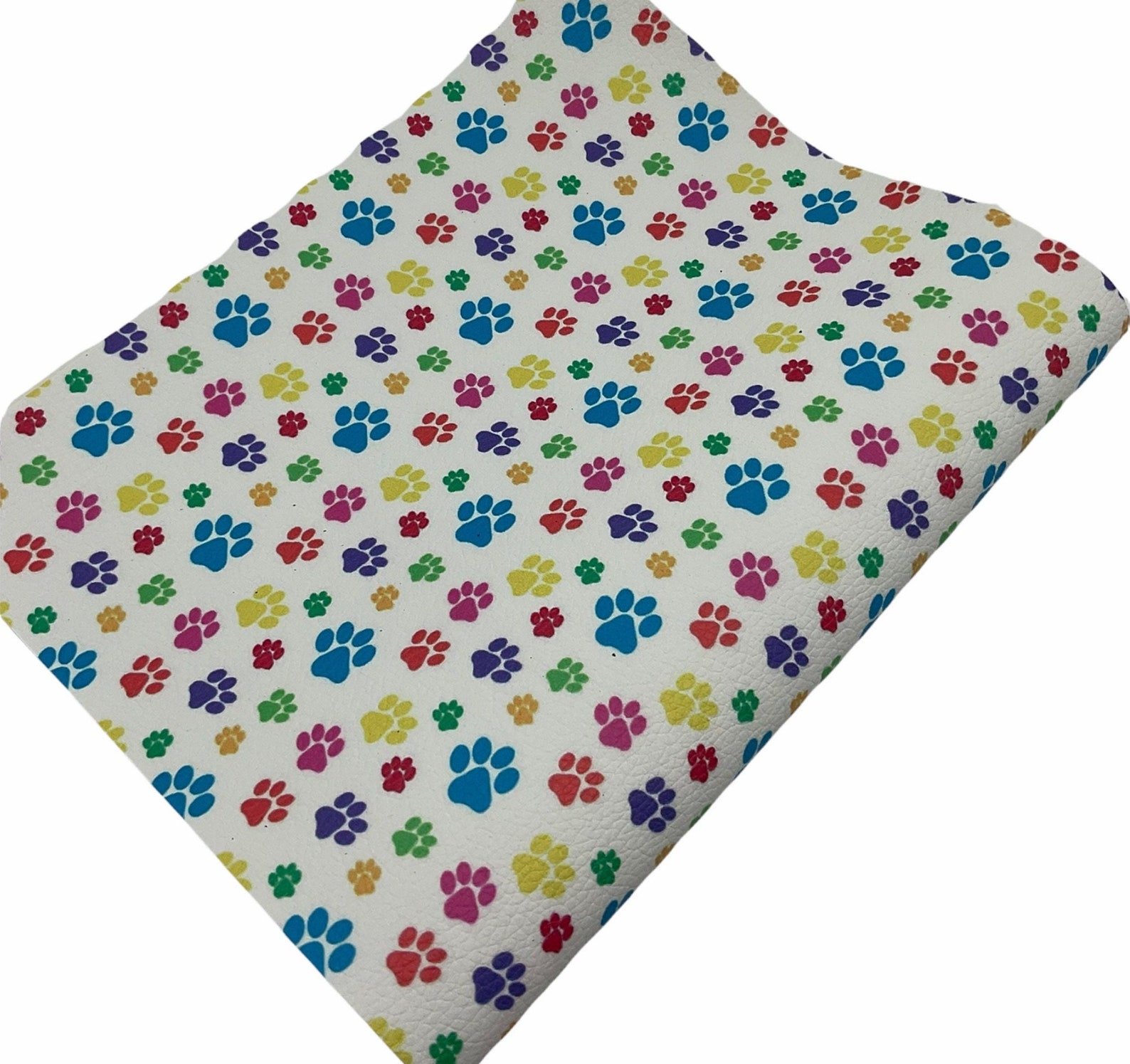 Dog Paw Print Faux Leather Fabric Sheet Dog Paw Print Canvas Etsy
