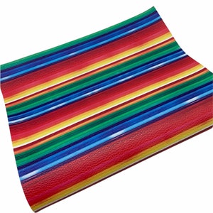 SERAPE STRIPED Faux Cuir Drap, Drap en tissu, Arcs de cheveux DIY, Boucles doreilles, Scrapbooking, Dans le cerceau, Fourniture dartisanat image 2