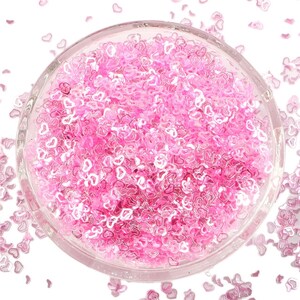 Relleno de lentejuelas de corazón ROSA, bolsa de 1 oz