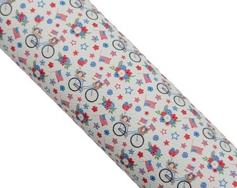 Patriotic Faux Leather Sheet: Red, White & Blue Craft Fabric