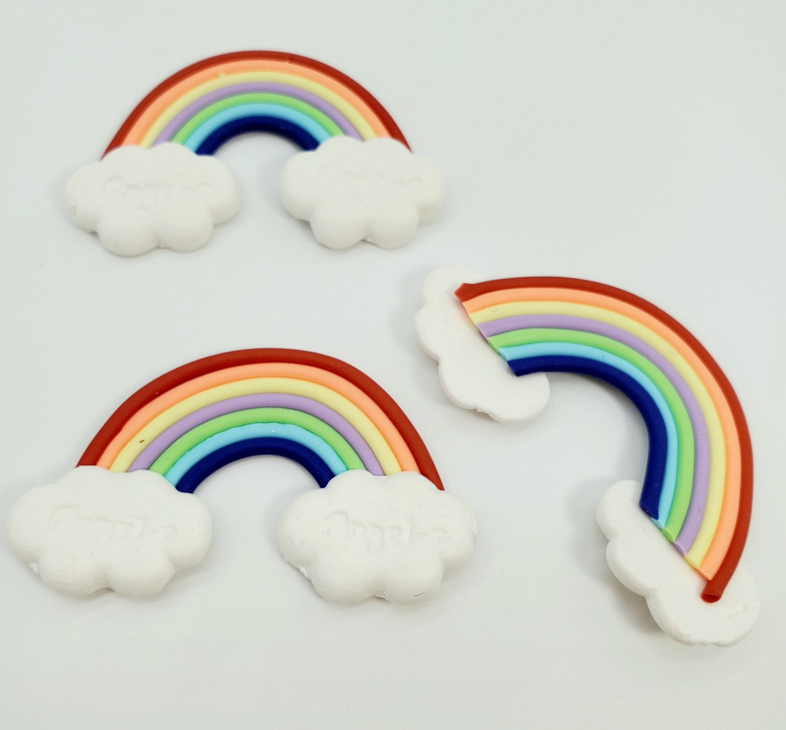 Rainbow Embellishment Polymer Clay Rainbow Applique Etsy