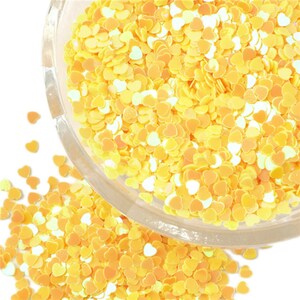 YELLOW Iridescent Heart Sequins Filler