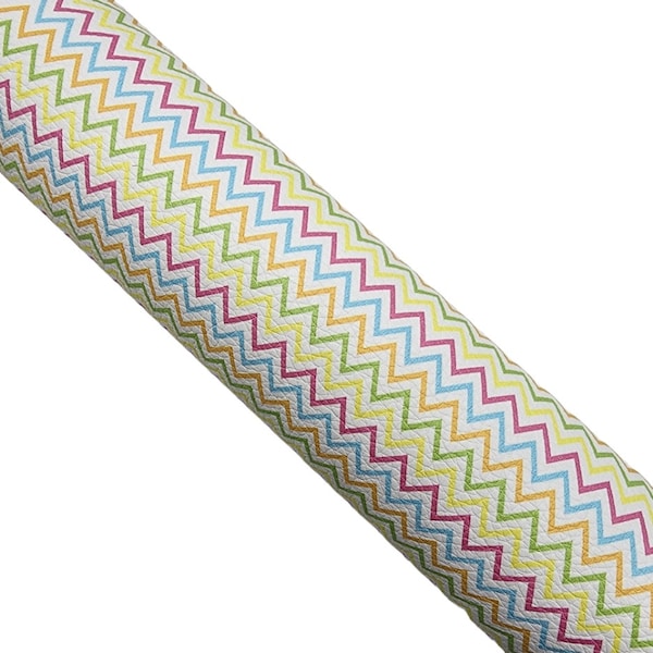 RAINBOW Chevron Faux Leather Fabric Sheet, Chevron Fabric Sheet, Rainbow Chevron Synthetic Leather, Vinyl Fabric, DIY Hair Bows