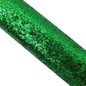 GREEN Chunky Glitter Fabric Sheets, Chunky Glitter Canvas Sheet, Glitter Fabric Leather, Hair Bows