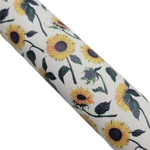 SUNFLOWER Faux Leather Fabric Sheet, Sunflowers Fabric Sheet, Synthetic Leather, Hair Bows, Craft Supply