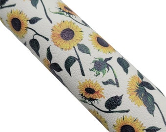 Sunflower Faux Leather Fabric Sheet: DIY Craft Supply