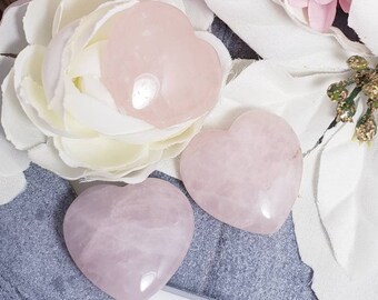 Rose Quartz Puffy Heart 30mm