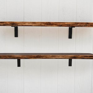 Black Walnut Live Edge Custom Handmade Floating Shelf Shelves Rustic Farmhouse
