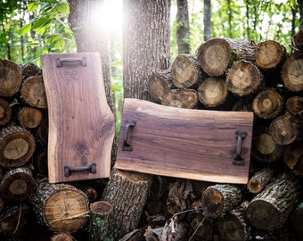 Black Walnut Charcuterie Board Custom Live Edge Cutting Board Serving Tray Ozarks Woodland