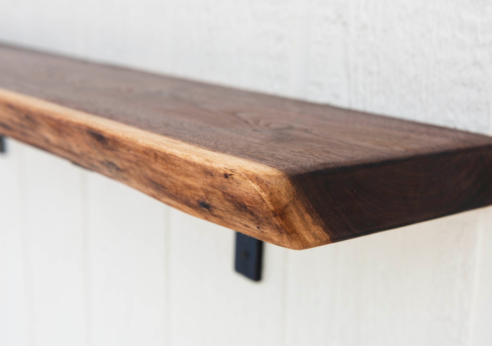 Black Walnut Live Edge Custom Handmade Floating Shelf Shelves Etsy