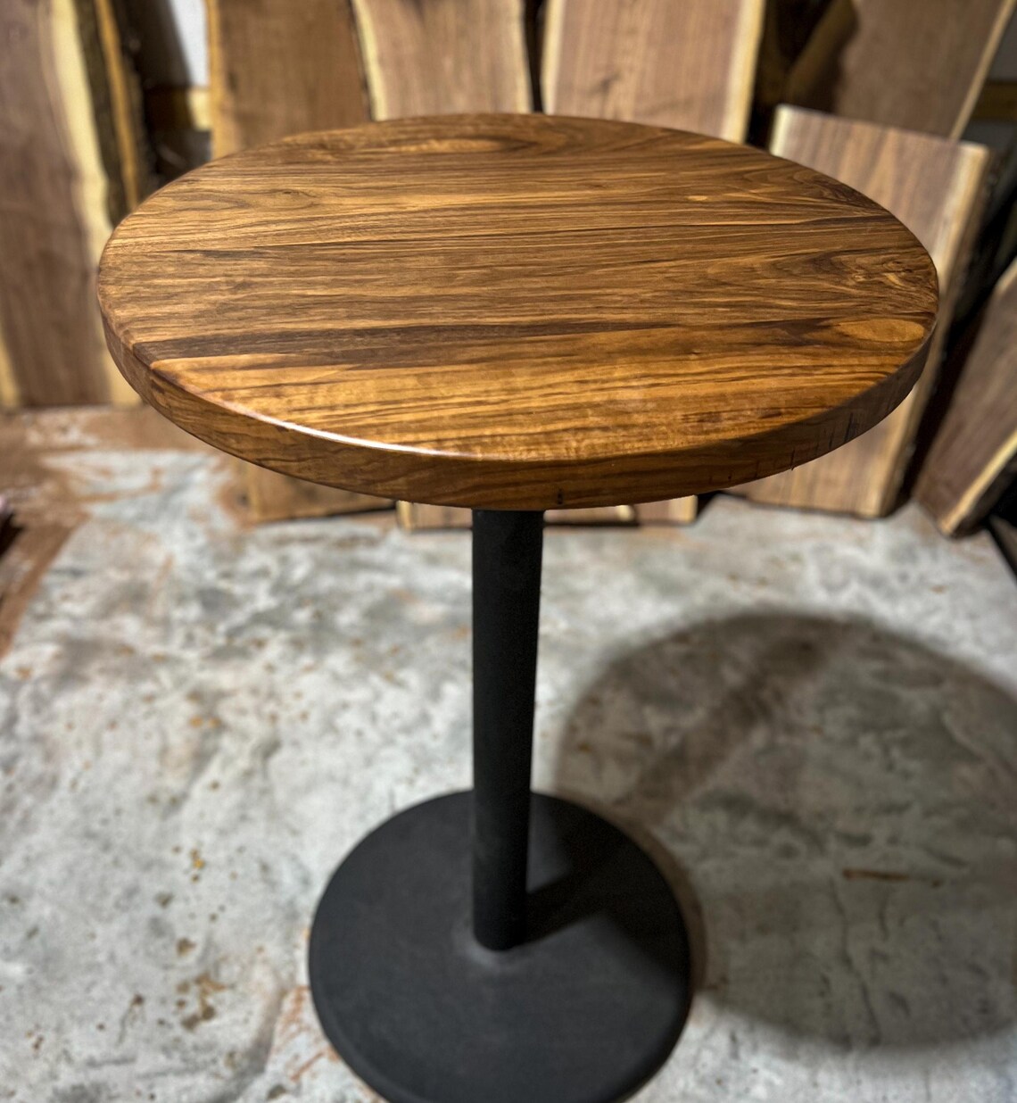 Black Walnut Round Bistro Bar Pub Style Kitchen Table Custom Etsy