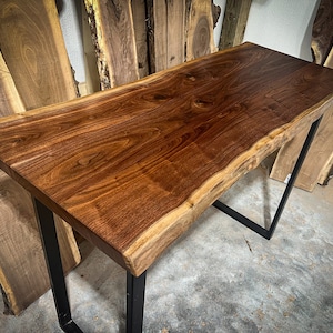 Handmade Black Walnut Live Edge Dining Table, Rustic Farmhouse Style ...